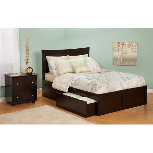 Atlantic Furniture Atlantic Furniture AR9022111 Metro Twin Bed with Flat Panel Footboard and Urban Bed Drawers in an Espresso Finish AR9022111